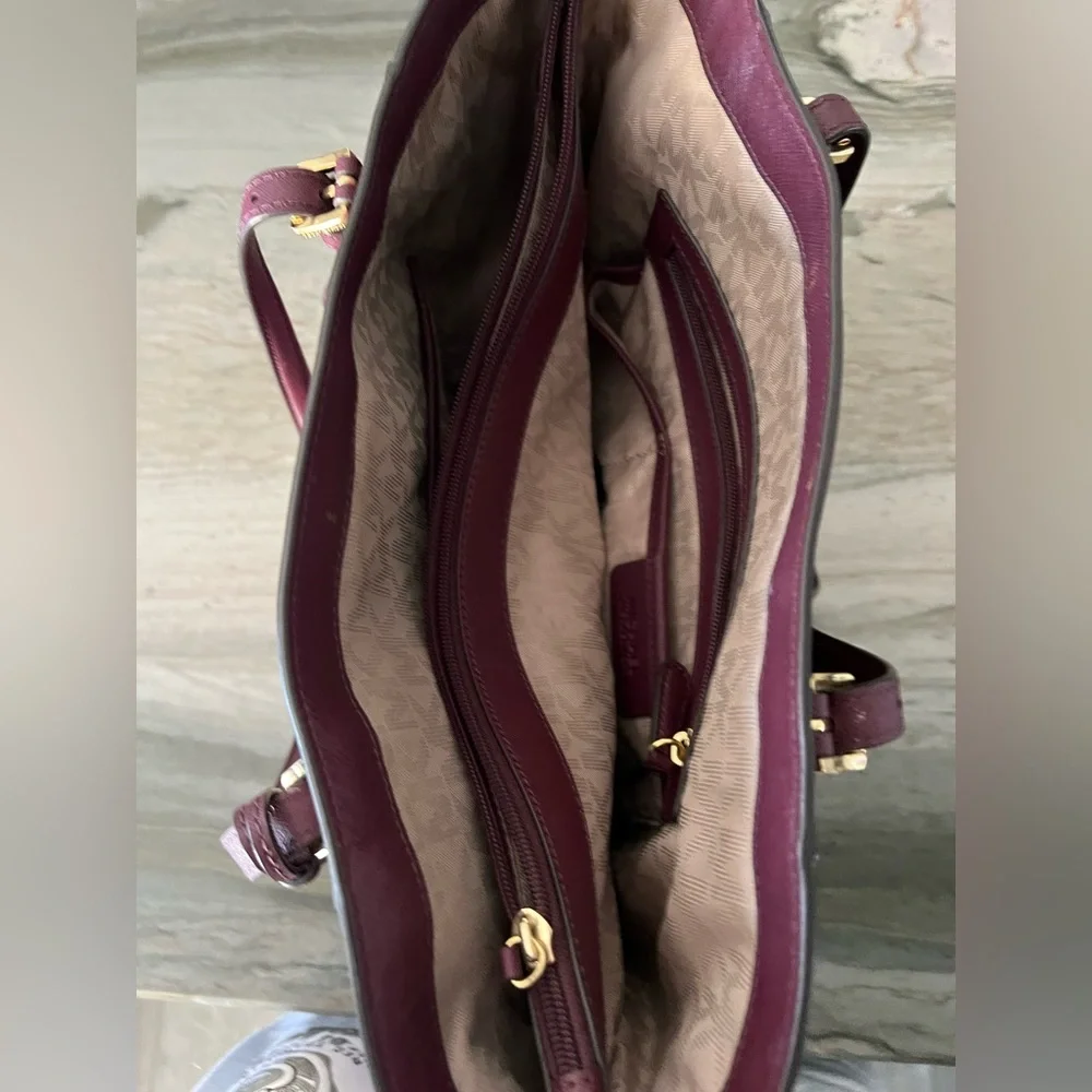 Michael Kors Burgundy Tote Bag